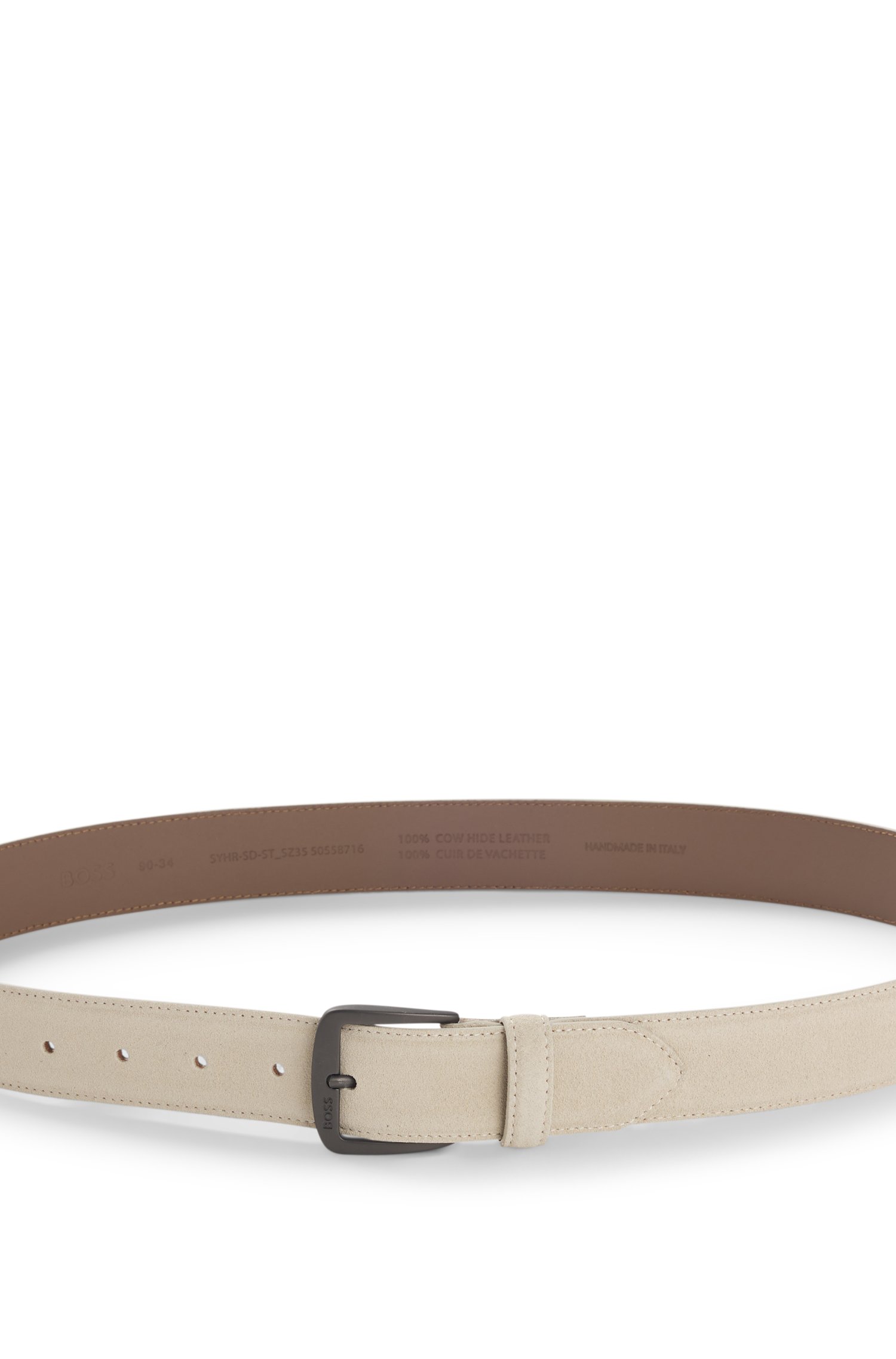Boss Italian-suede belt with gunmetal buckle skärp & hängslen herr – bild 3