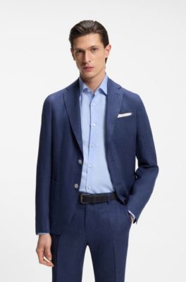 Italian-suede belt with gunmetal buckle, Dark Blue