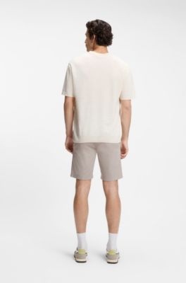 Linen-cotton knit T-shirt , Natural