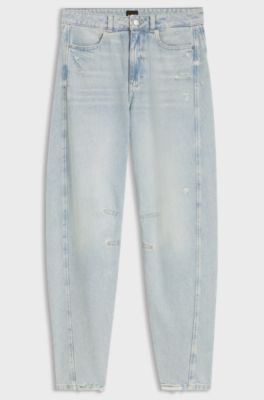 Jeans relaxed fit con gamba a palloncino, Celeste