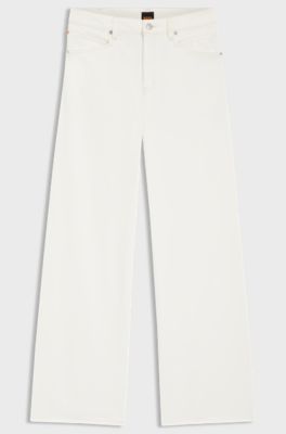 Relaxed-fit jeans in white rigid denim, Natural