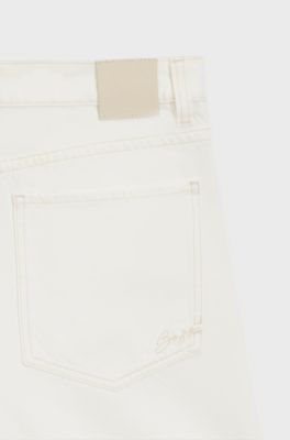 Relaxed-fit jeans in white rigid denim, Natural
