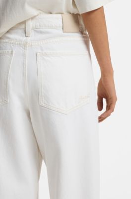 Relaxed-fit jeans in white rigid denim, Natural
