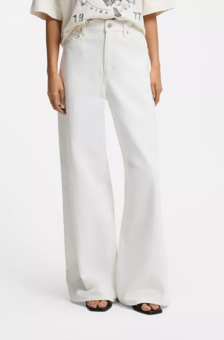Relaxed-fit jeans in white rigid denim
