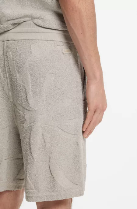 Shorts aus Baumwoll-Mix mit gestrickten Grafiken