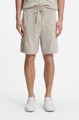 Cotton-blend shorts with knitted graphics