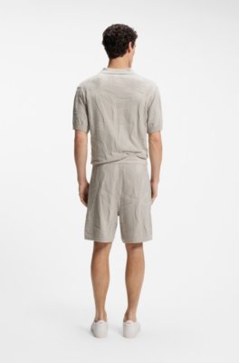 Boss Cotton-blend shorts with knitted graphics herr – bild 3