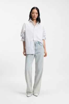 Boyfriend fit-jeans i supermjuk ljusbl&aring; denim, Ljusbl&aring;