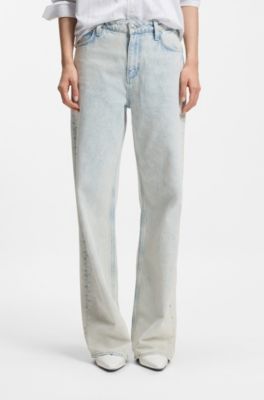 Boyfriend-fit jeans in super-soft light-blue denim, Dark Blue