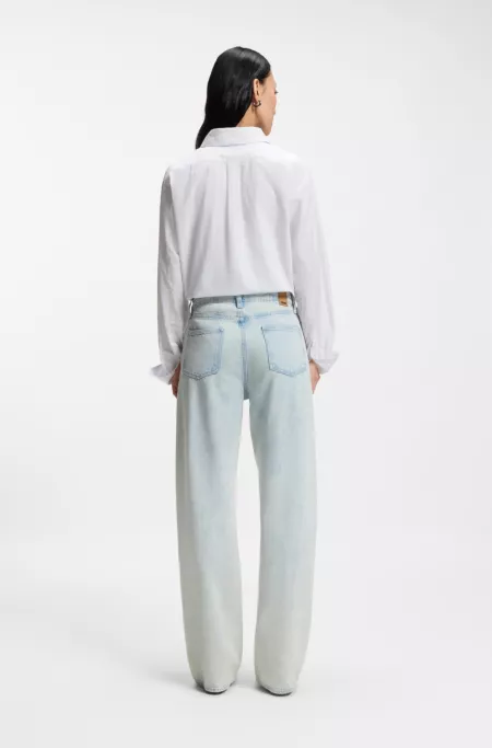 Boyfriend-fit jeans in super-soft light-blue denim