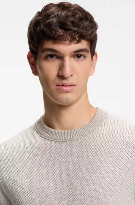 Jersey de algodón con estructura de punto en dos tonos