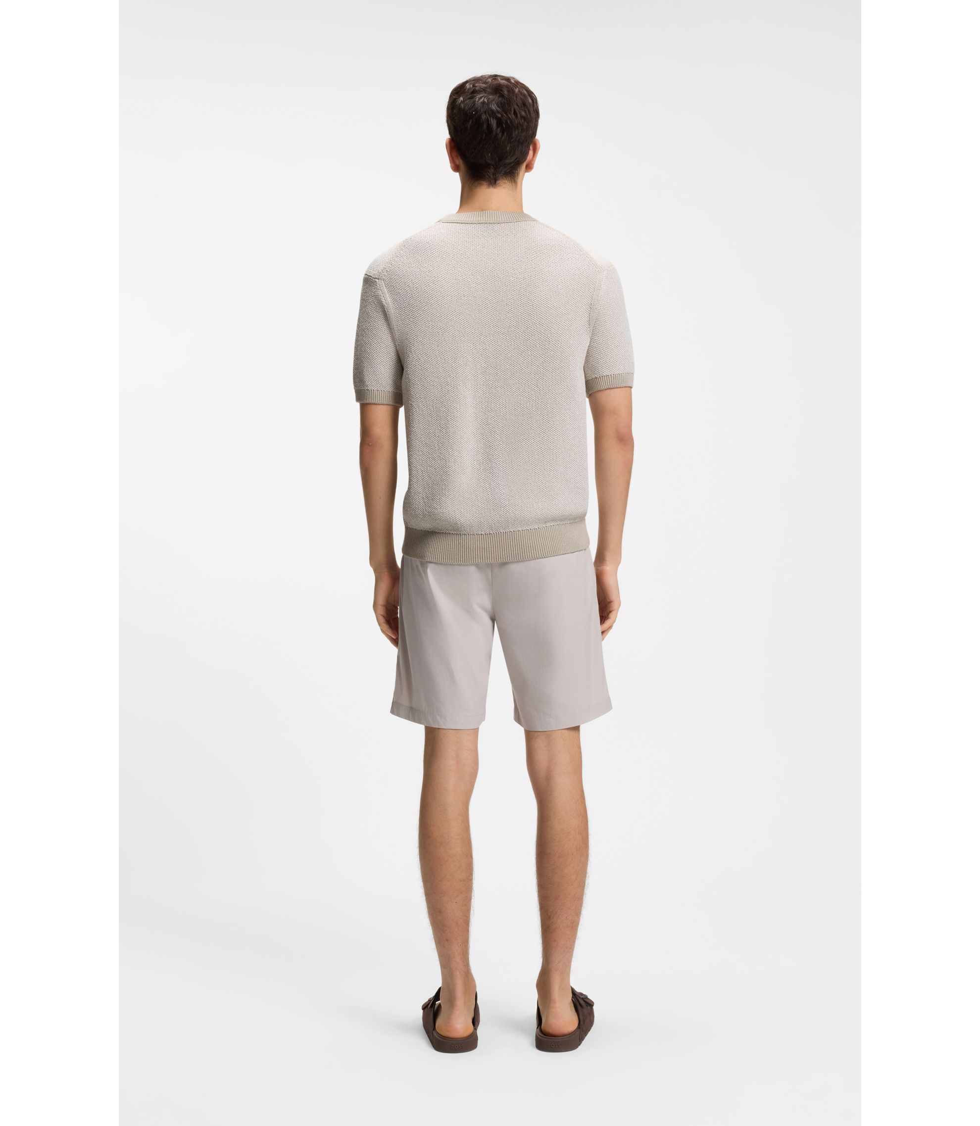 BOSS - コットンブレンド セーター ツートン ニットストラクチャー