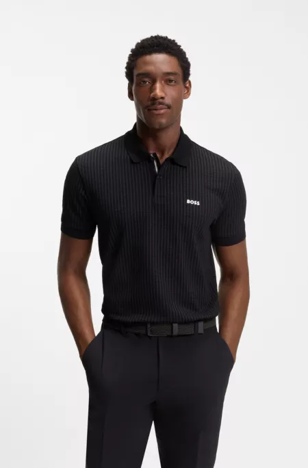 Woven belt with leather trims and logo detail