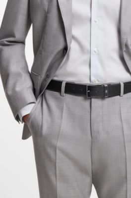 Reversible belt in Italian leather with interchangeable buckles, Black