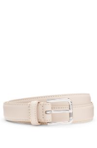 Riem van Italiaans leer met doorngesp, Lichtbeige