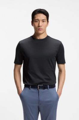 Performance T-shirt in a cotton blend, Dark Blue