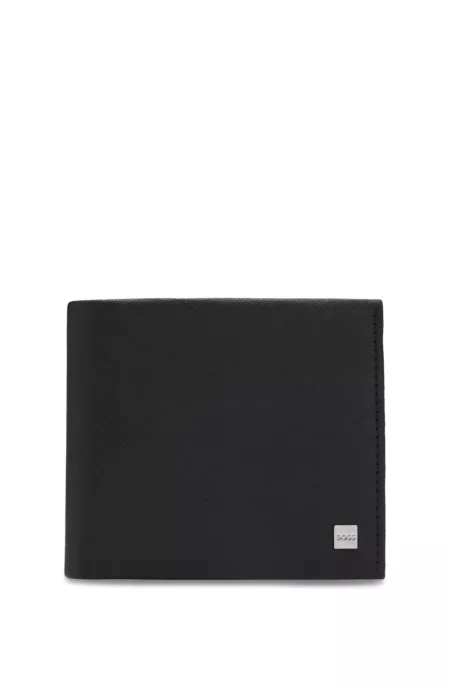 Logo-plate-trimmed wallet and key ring gift set