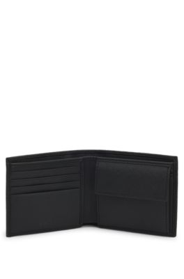 Logo-plate-trimmed wallet and key ring gift set, Black