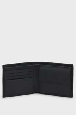 Logo-plate-trimmed wallet and key ring gift set, Black