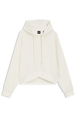 Curved-hem hoodie with Double B monogram