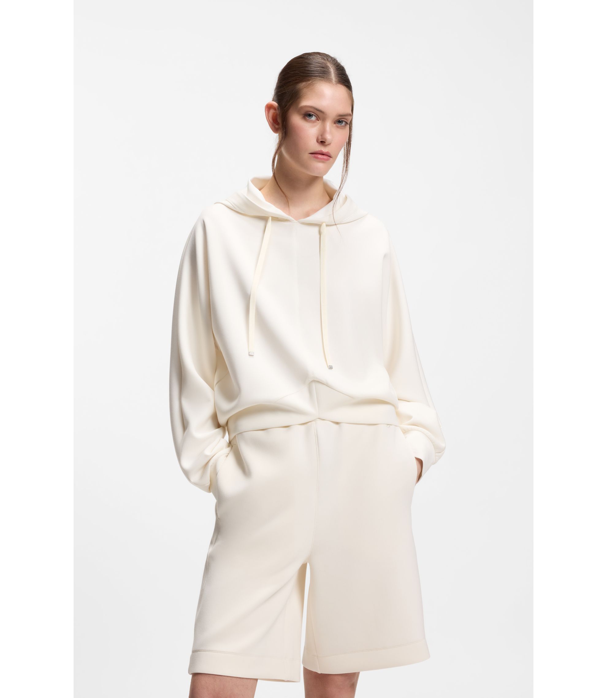 Hoodie mit abgerundetem Saum und Double-B-Monogramm