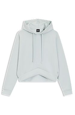 Curved-hem hoodie with Double B monogram