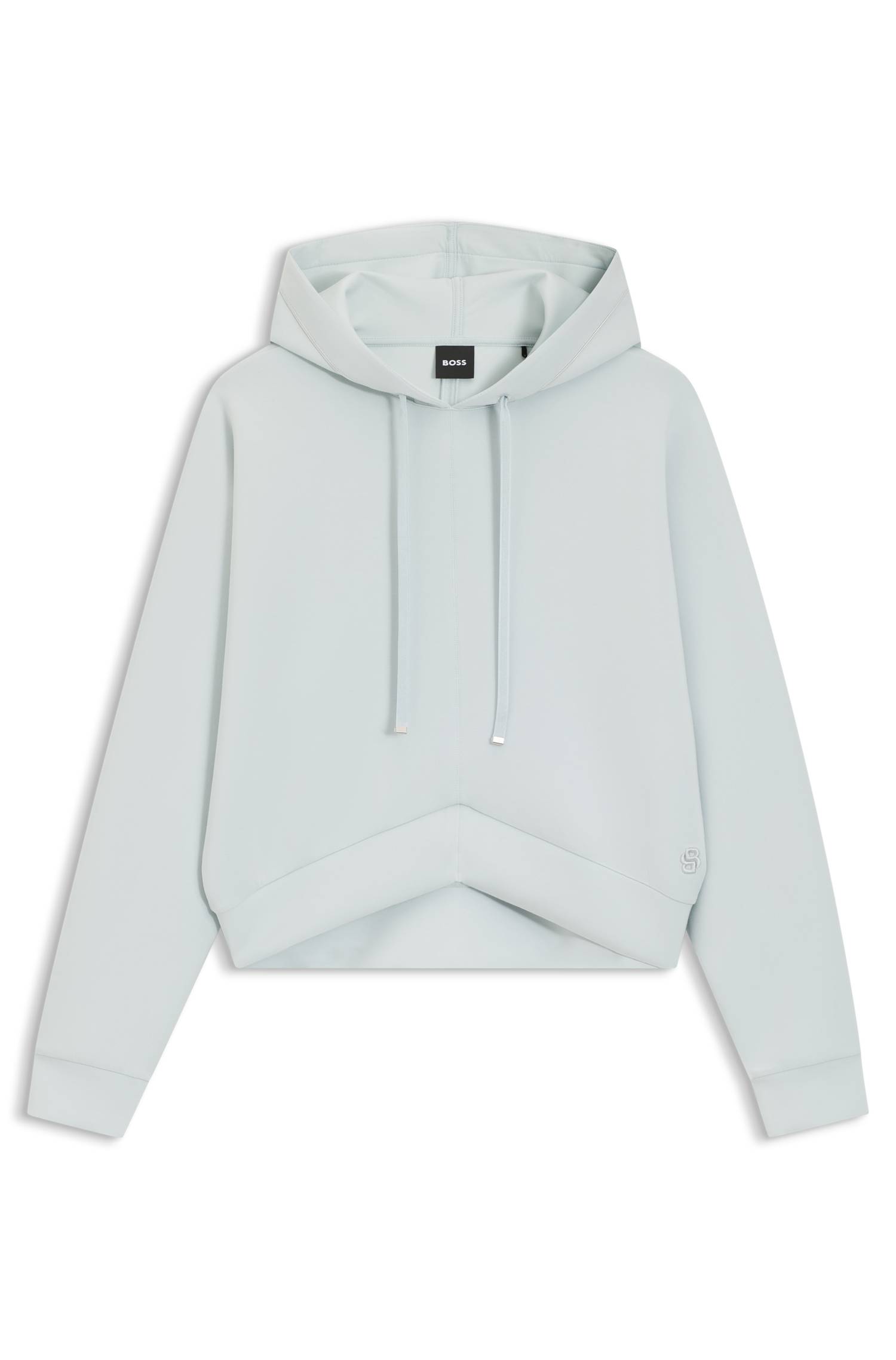 Boss Curved-hem hoodie with Double B monogram dam – bild 4