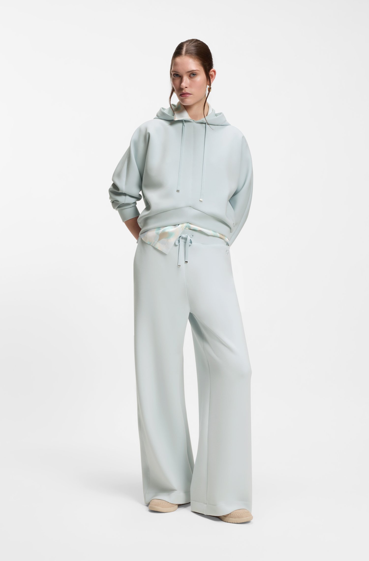 Boss Curved-hem hoodie with Double B monogram dam – bild 2