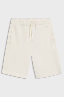 Relaxed-fit shorts in stretch jersey, Natural