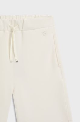 Relaxed-fit shorts in stretch jersey, Natural