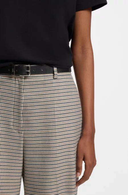 Italian-leather belt with gold-tone buckle