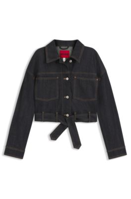 Cropped jacket in Japanese selvedge denim, Dark Blue