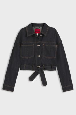 Cropped jacket in Japanese selvedge denim, Dark Blue