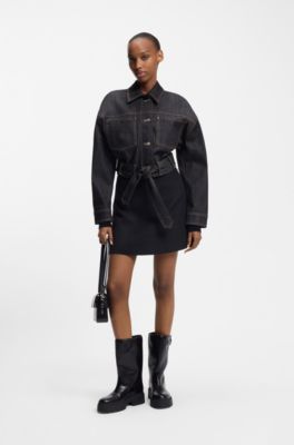 Cropped jacket in Japanese selvedge denim, Dark Blue