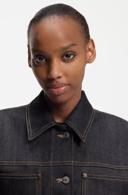 Cropped jacket in Japanese selvedge denim