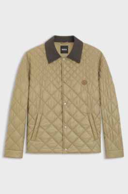 Giubbotto idrorepellente con trapuntatura mista, Beige