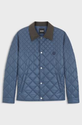 Wasserabweisende Jacke mit verschiedenen Absteppungen, Blau