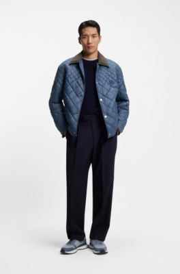 Water-repellent jacket with mixed quilting, Blue