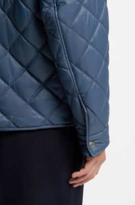 Water-repellent jacket with mixed quilting, Blue