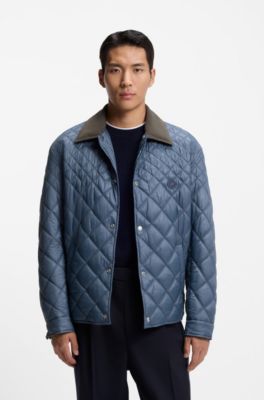 Water-repellent jacket with mixed quilting, Blue