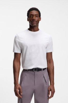 Cotton T-shirt with jacquard pattern