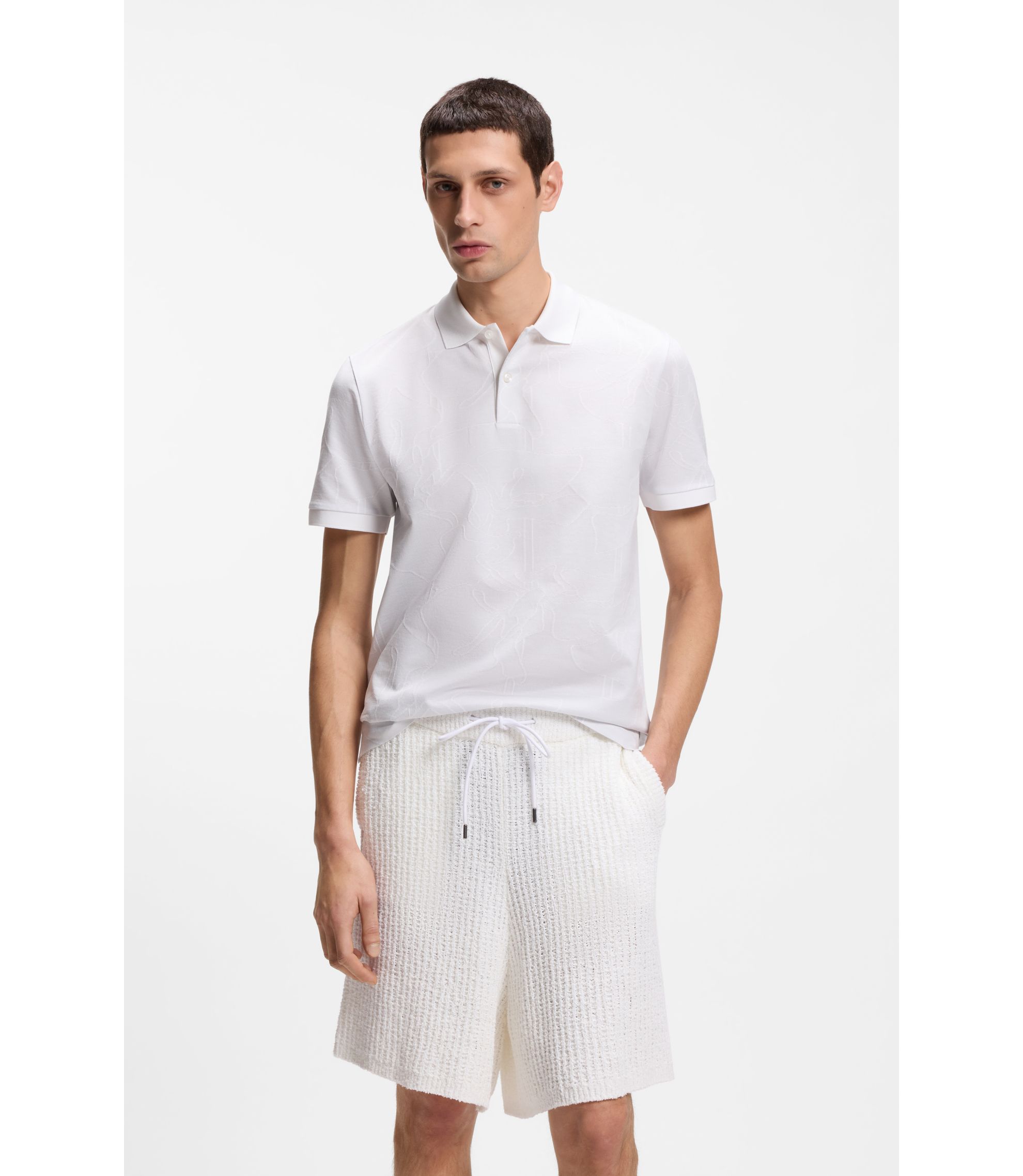 Poloshirt aus Baumwolle mit Jacquard-Muster