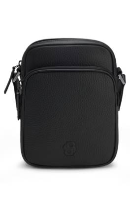 Italian-leather reporter bag with Double B monogram
