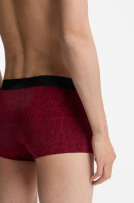 Year of the Horse Three-pack of stretch-cotton trunks, Black / Red