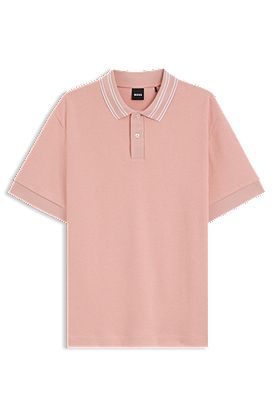 Structured-cotton polo shirt with striped collar