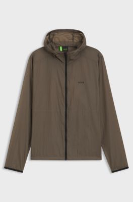 Water-repellent windbreaker with logo detail, Light Green