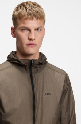 Water-repellent windbreaker with logo detail, Light Green