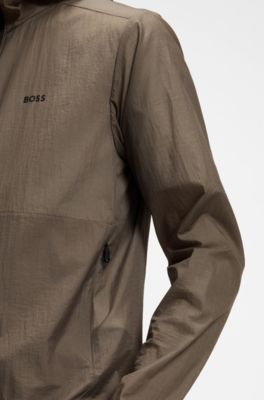 Water-repellent windbreaker with logo detail, Light Green