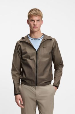 Water-repellent windbreaker with logo detail, Light Green