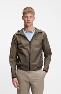 Water-repellent windbreaker with logo detail, Light Green